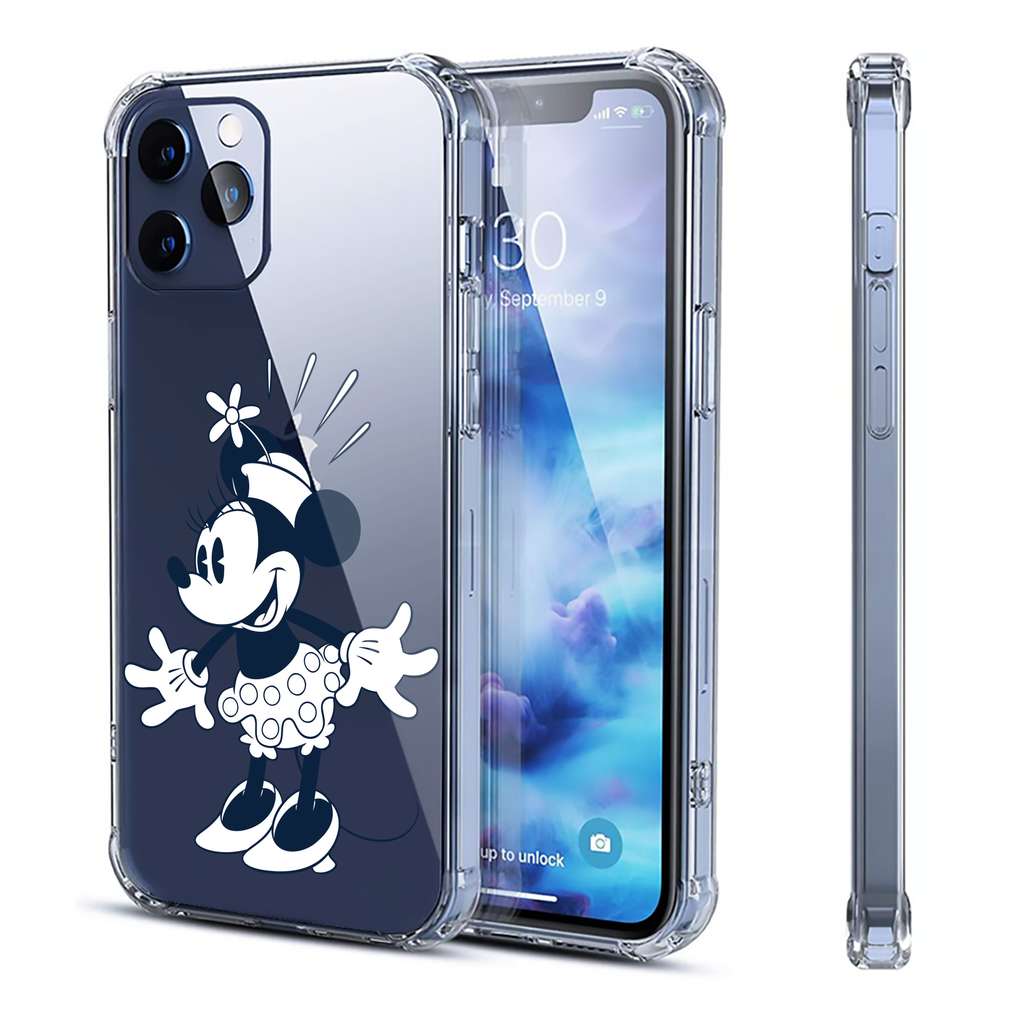 （画像用） ミッキーマウス Mickey Mouse 【iPhone 12シリーズ対応】透明スマホケース（クリアソフトケース）
